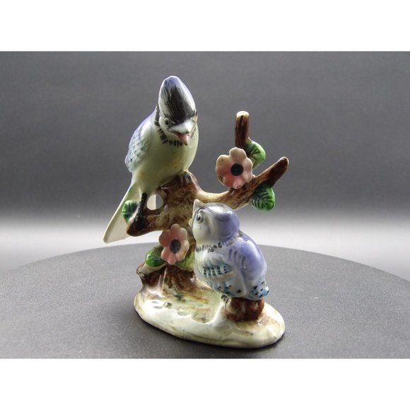 Vintage Blue Jay with Baby Figurine Marked "Blue Jar" 4" H x 3 1/2" W x 2" D - Picture 2 of 9